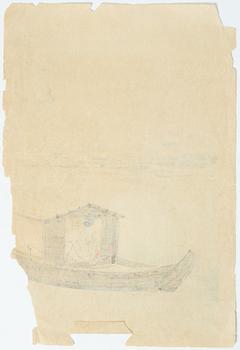 Träsnitt, fyra stycken, Japan, bland annat Ogata Gekko och Utagawa Kunisada.