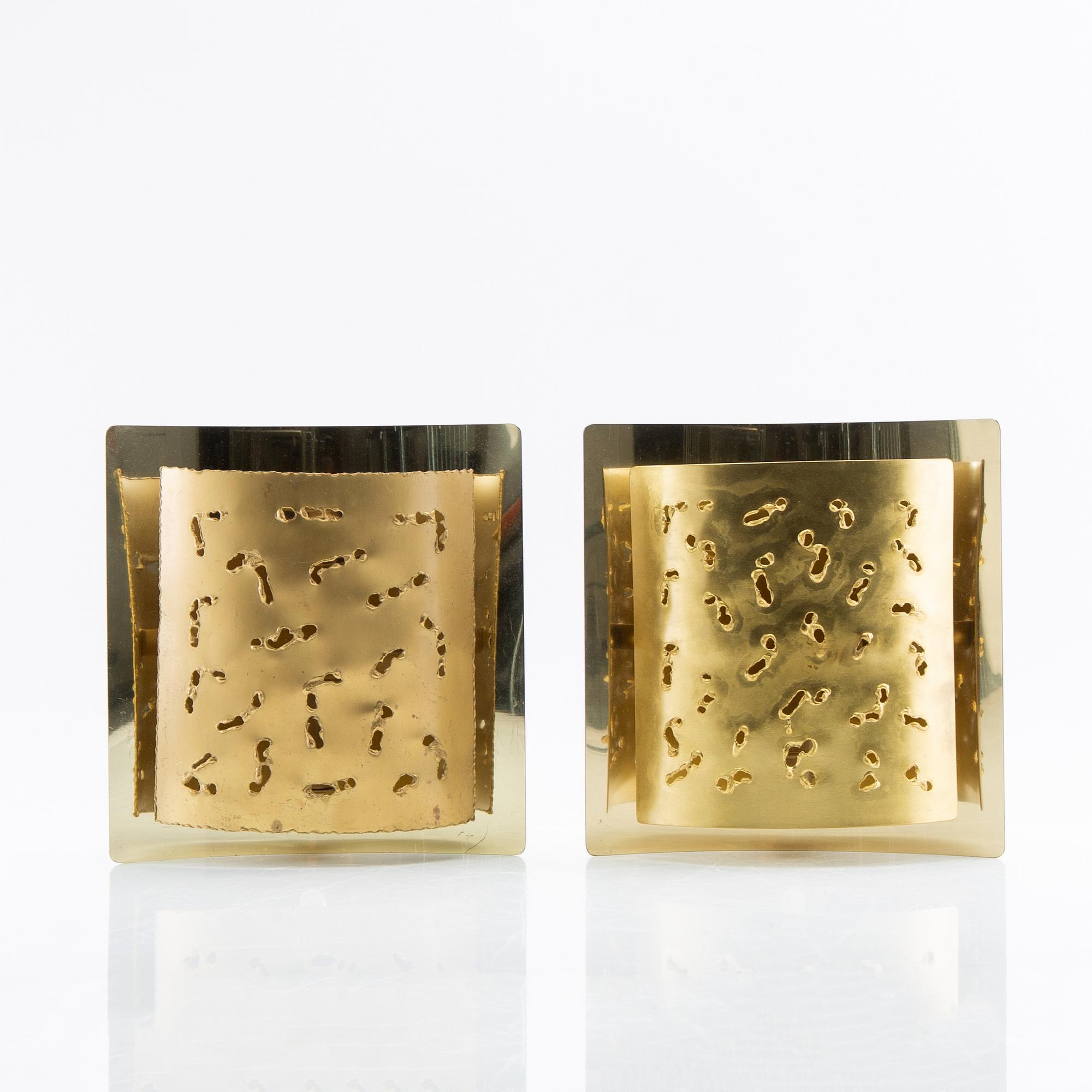 Vägglampor, ett par, modell "6477", Boréns, 1960/1970-tal.