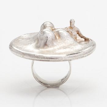 Björn Weckström, ring "Nära utbrottet", sterlingsilver, Lapponia 1971.