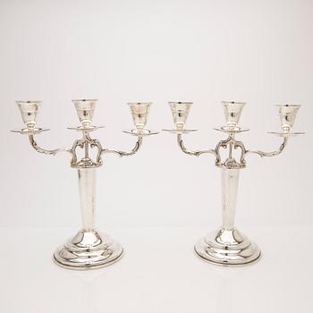 Candelabra, a pair, sterling silver, Mexico.