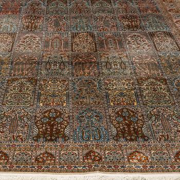 A CARPET SILK KASHMIR, CA 311 X 205 CM.