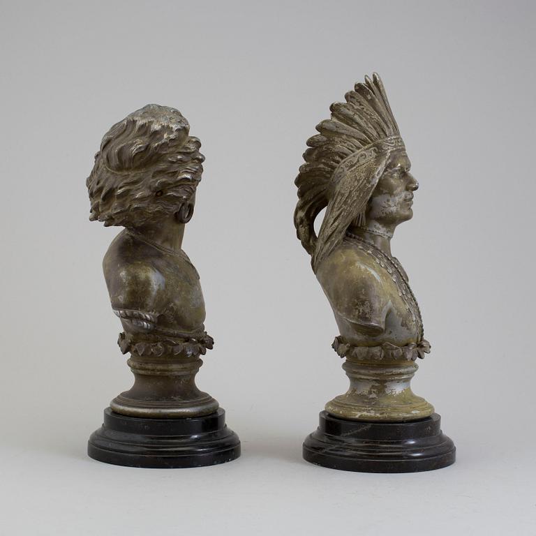 Two late 19th century portrait-busts.