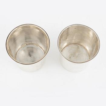 Two French Silver Beakers, 19th century.