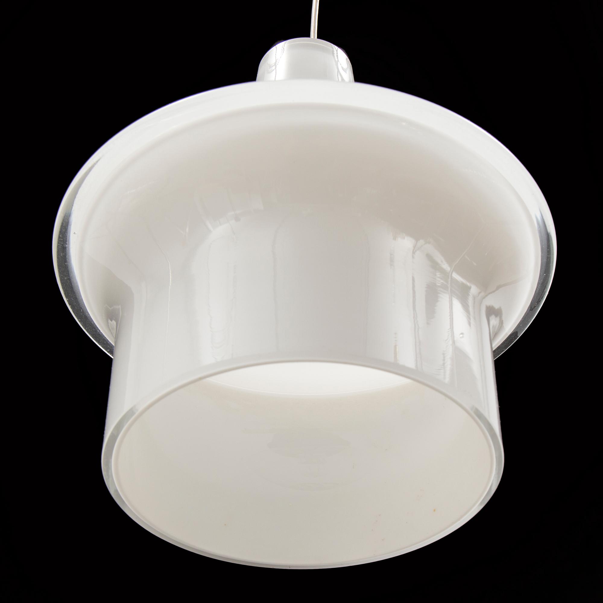 LISA JOHANSSON-PAPE, a pair of 'Pagodi' ceiling lights in glass, from Iittala, Finland.