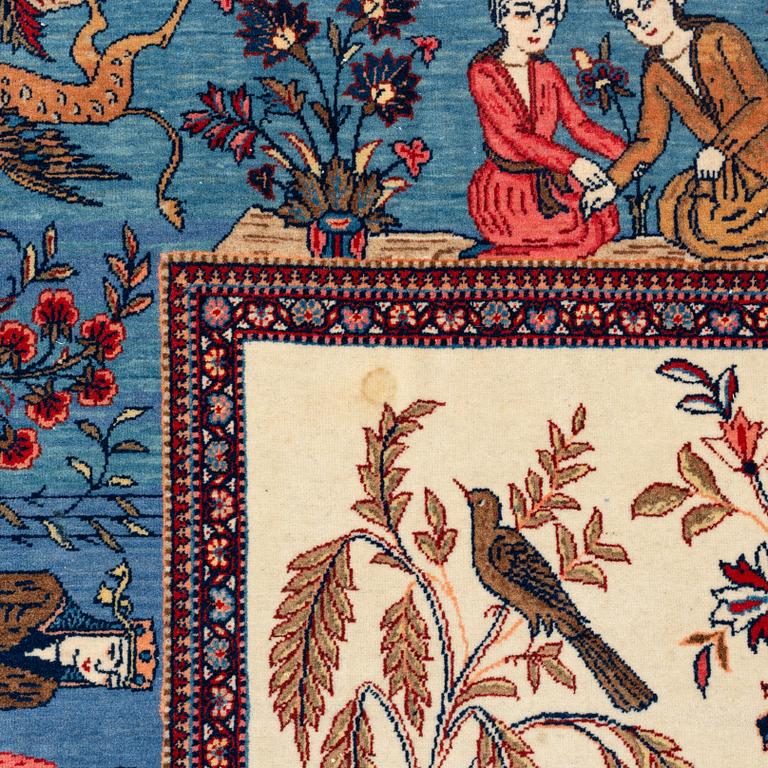 A signed Kashan 'Dabir' carpet, ca 206 x 136 cm.