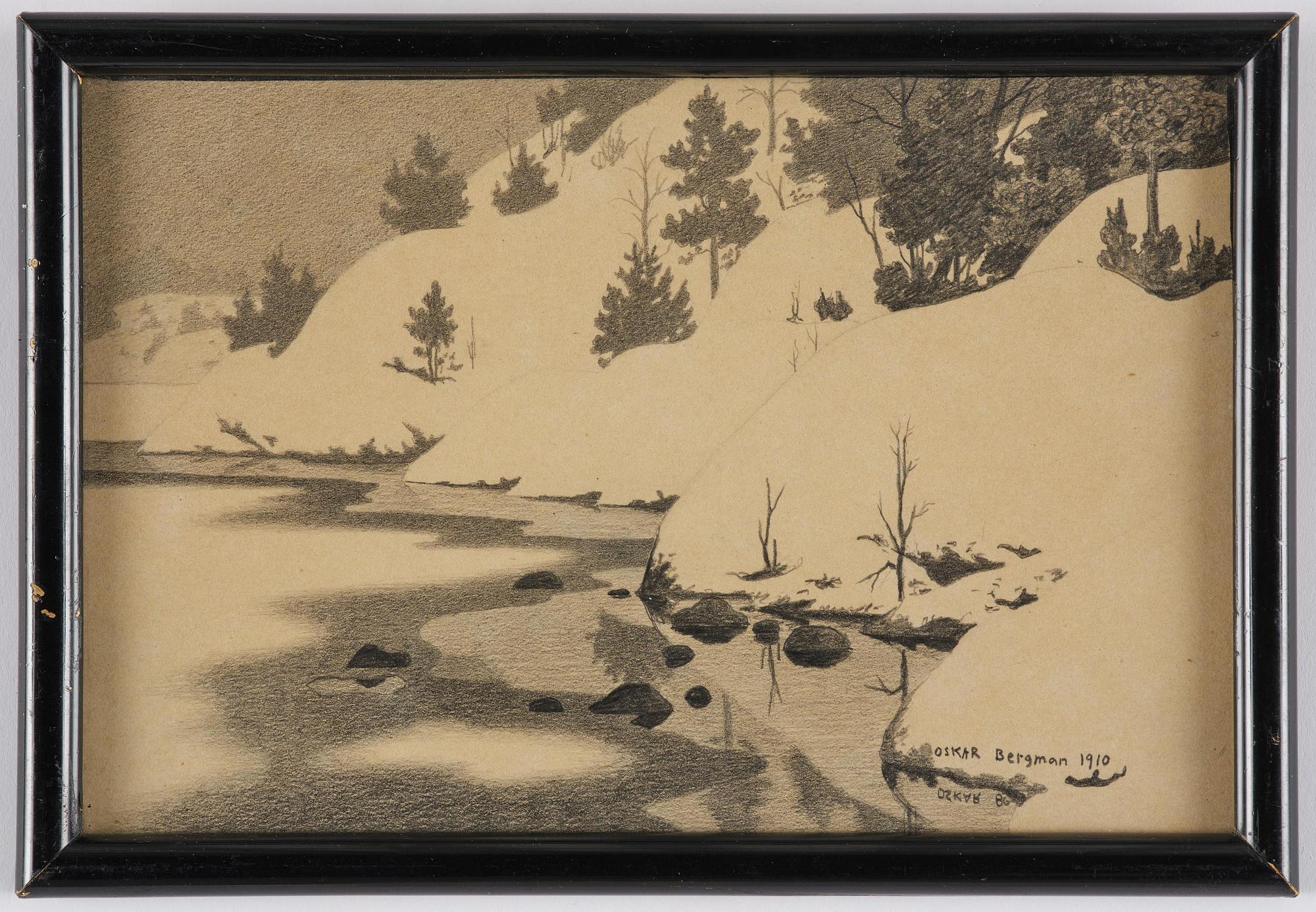 Oskar Bergman, Archipelago landscape in winter.