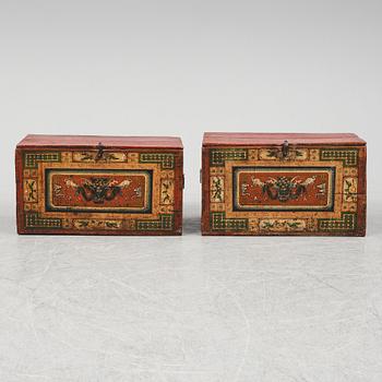 Two Chinese wooden cabinets, 20th century.