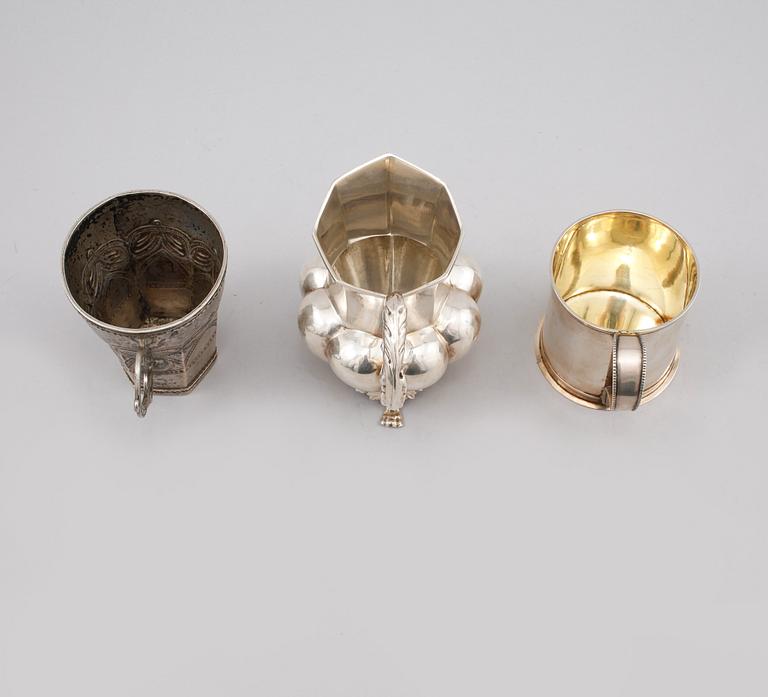 PARTI SILVER, 3 delar, 1800-tal. Vikt 350 gram.