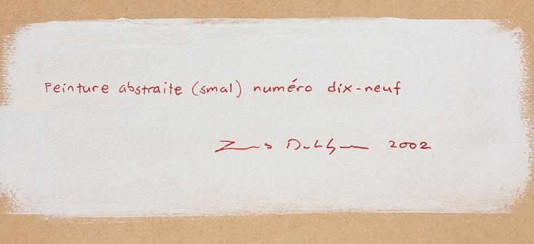Jacob Dahlgren, "Peinture abstraite (small) numéro dix-neuf".