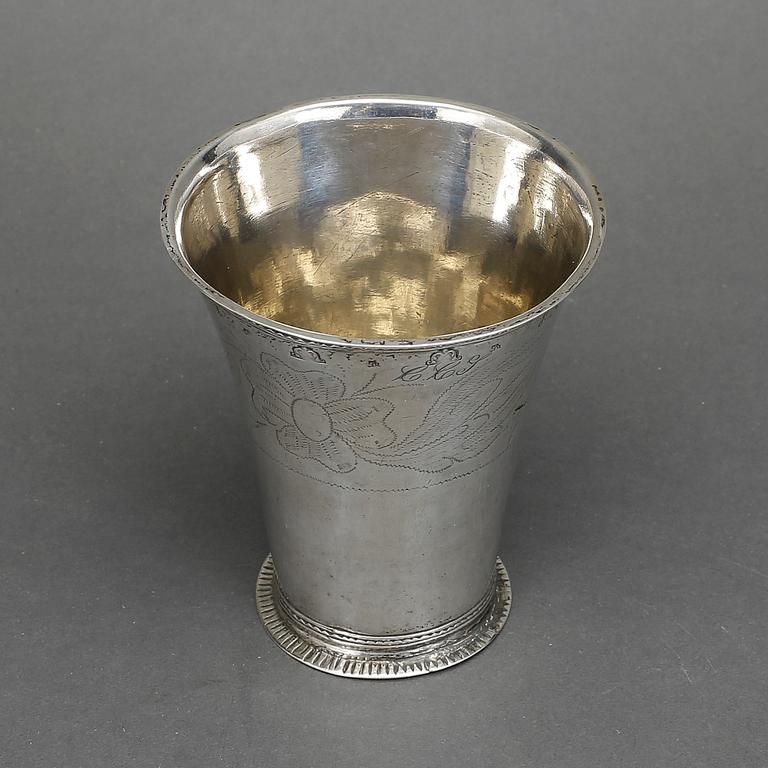 BÄGARE, silver, Nils Ortedt Norrköping 1779, tot vikt 96 gram.