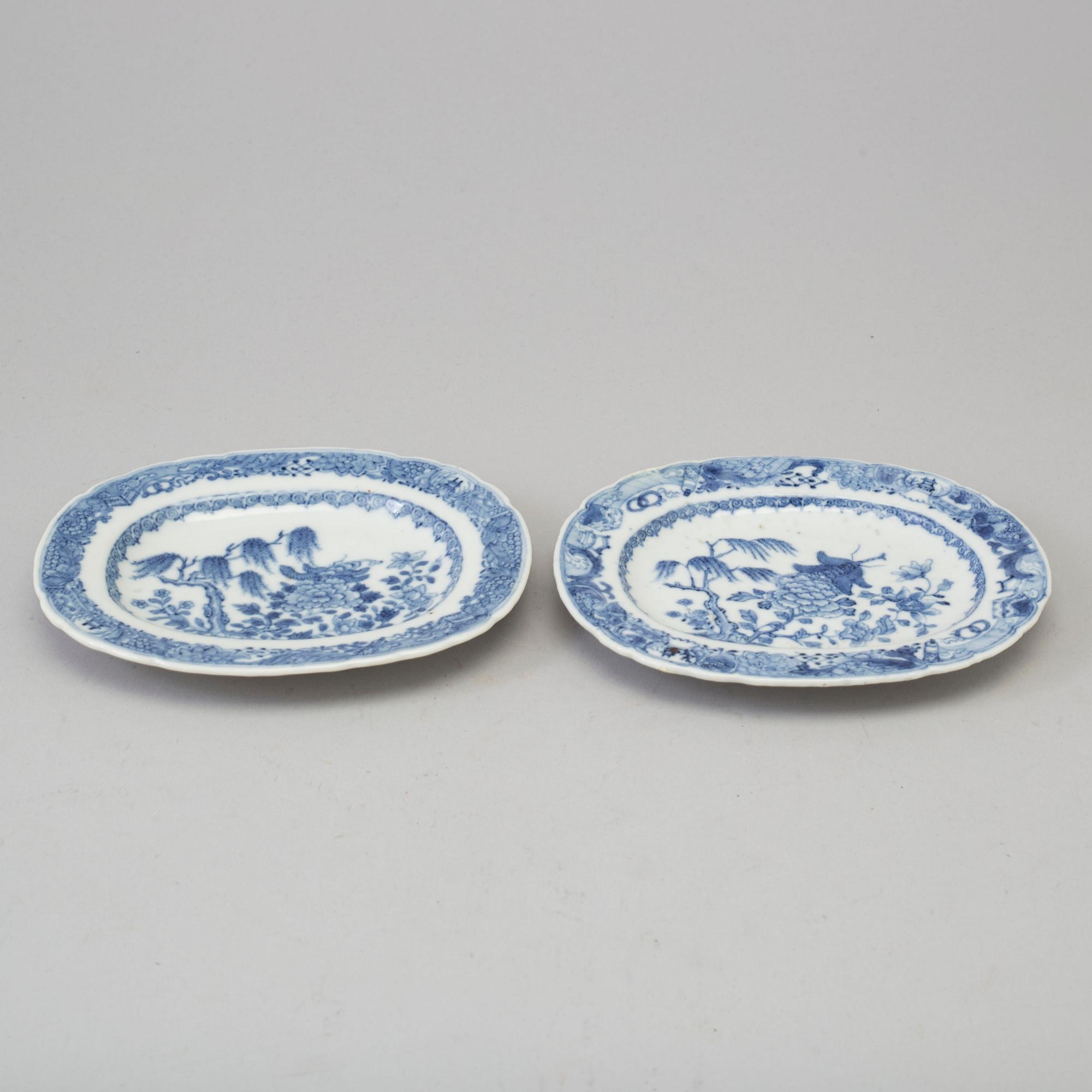 Two blue and white dishes, Qing dynasty, Qianlong (1736-95).
