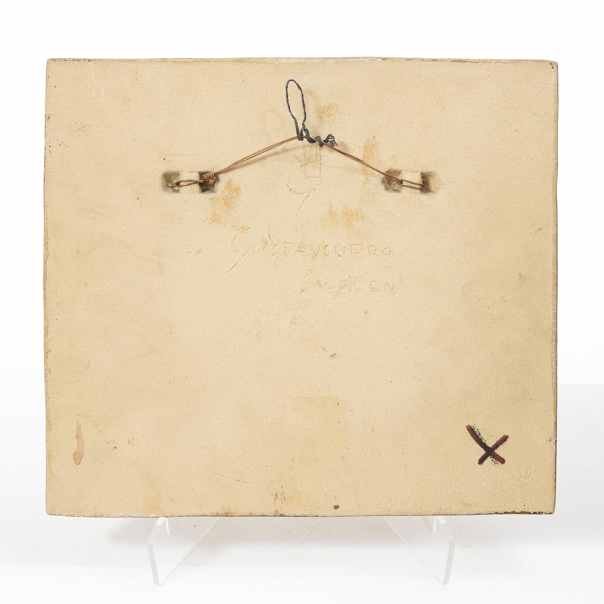 Stig Lindberg, A stoneware wall relief, Gustavsberg, 1952.