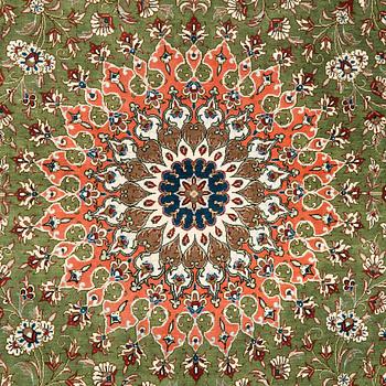 A silk Qum rug, circa 152 x 101 cm.