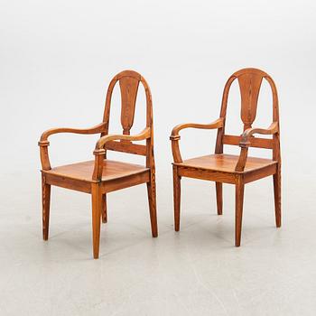 Karmstolar, ett par, sent 1800-tal/tidigt 1900-tal.