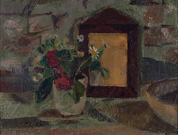 Nisse Zetterberg, "Stilleben med röda blommor".