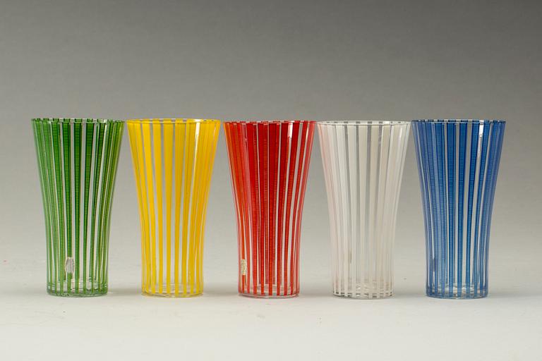 GLAS, 5 st, "Strikt", Bengt Orup, Johansfors.