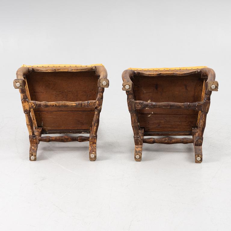 Stolar, ett par, senbarock. 1700-tal.