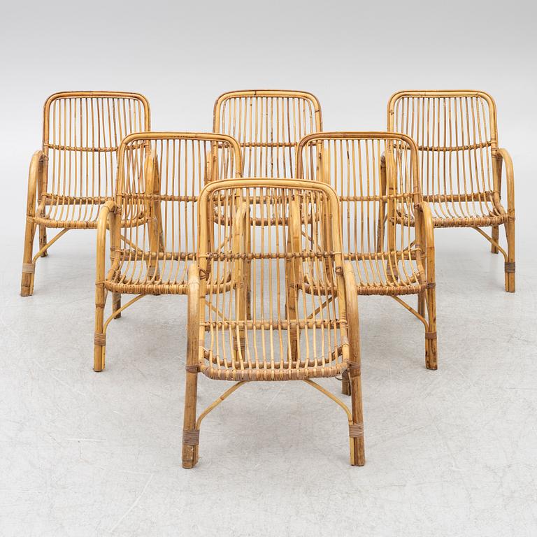 A set of six armchairs, mid/second half of the 20th century.