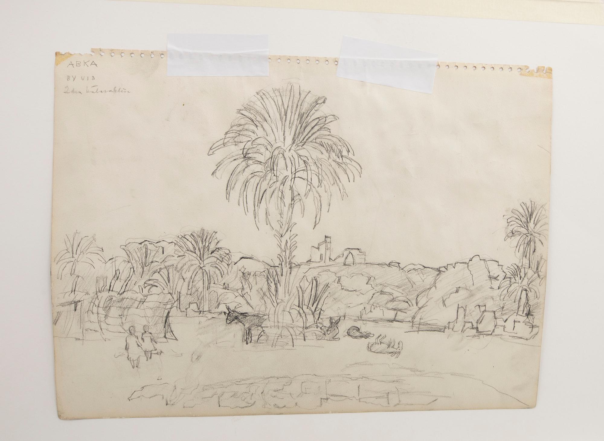 Hilding Linnqvist, signed watercolor.
