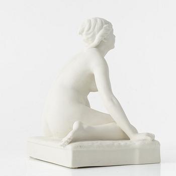 Per Hasselberg, efter, skulptur, parian, "Grodan", Gustavsberg, 1921.