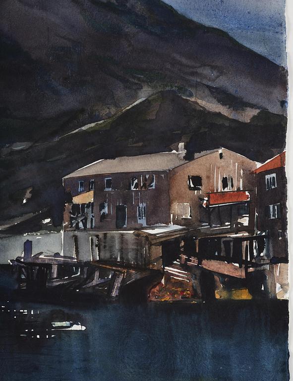 Lars Lerin, "Lofoten - morning".