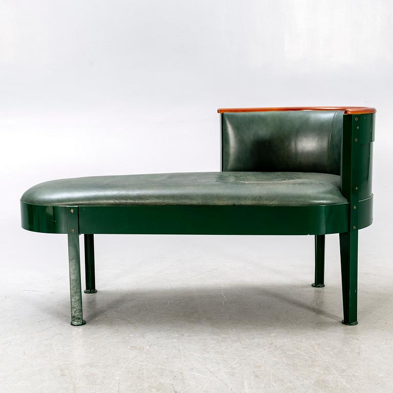 Mats Theselius, a metal and leather "Canapé" chaise longue from Källemo later part of the 20th century.