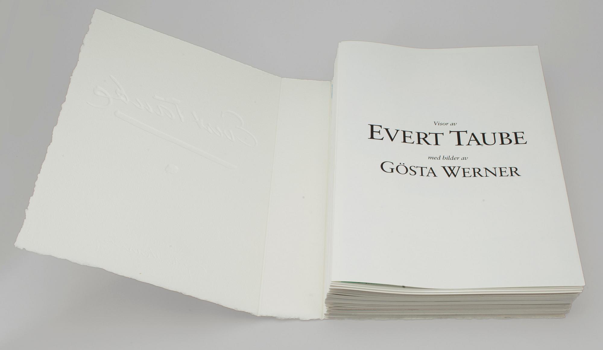 GÖSTA WERNER, litografier, "Visor av Evert Taube med bilder av Gösta Werner", sign, Galerie Aix, Stockholm 1989.