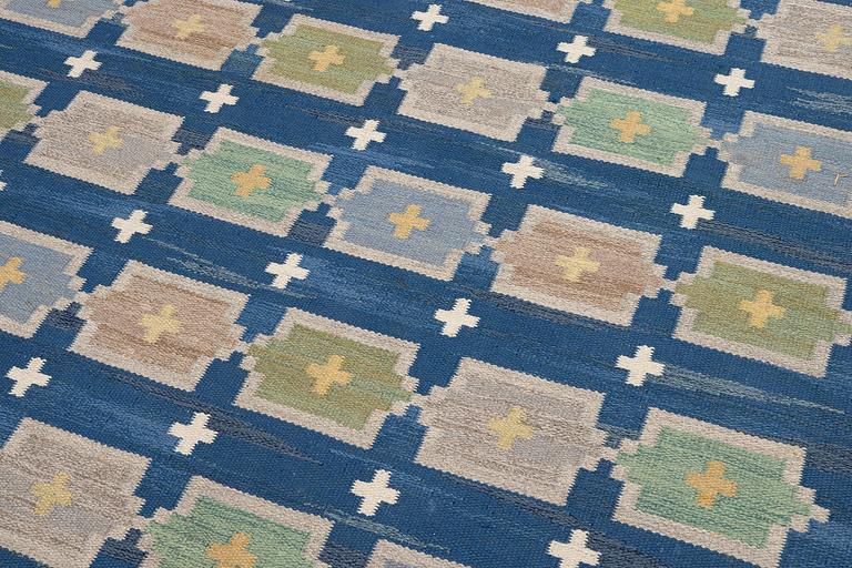 Judith Johansson, a carpet, 'Stjärnsund', flat weave, c. 286 x 199 cm signed JJ.