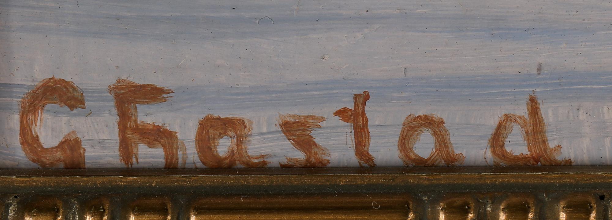 GUSTAF FJAESTAD, olja på pannå, signerad.