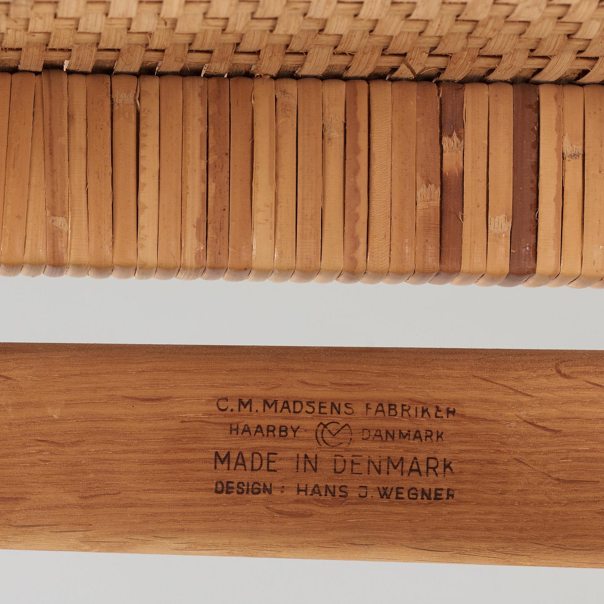 Hans J. Wegner, A set of eight oak chairs by Carl Madsen, Denmark 1950-60's.