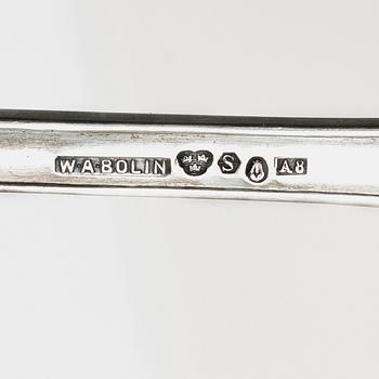 W.A. Bolin, Fiskbestick, 24 delar, silver, modell F, Stockholm 1927.