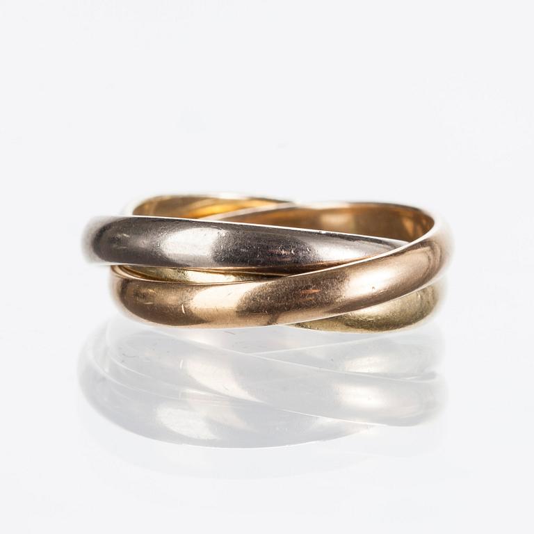 RING, 3-delad, trefärgat 18k guld, Åbo, Kupittaan kulta 1991.