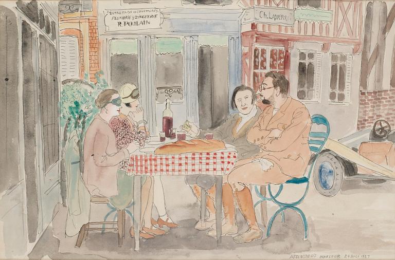 ARVID FOUGSTEDT, akvarell, sign o dat Honfleur 24 juli 1927.