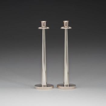 A pair of Åke Strömdahl sterling candlesticks, Stockholm 1956.