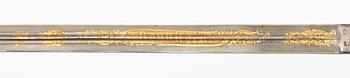 A Swedish infantry officer's sword with scabbard.