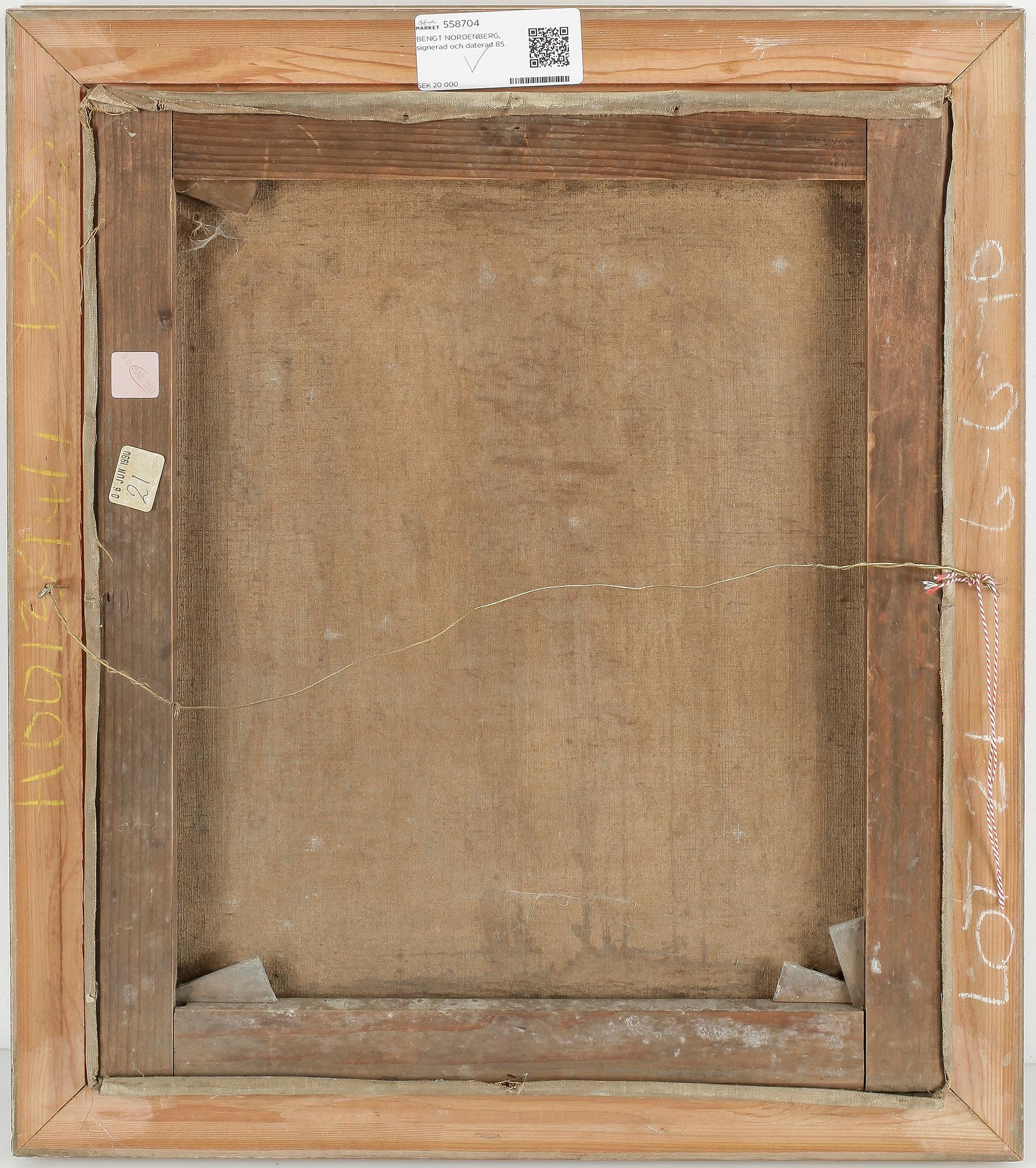 BENGT NORDENBERG, signerad och daterad 85.