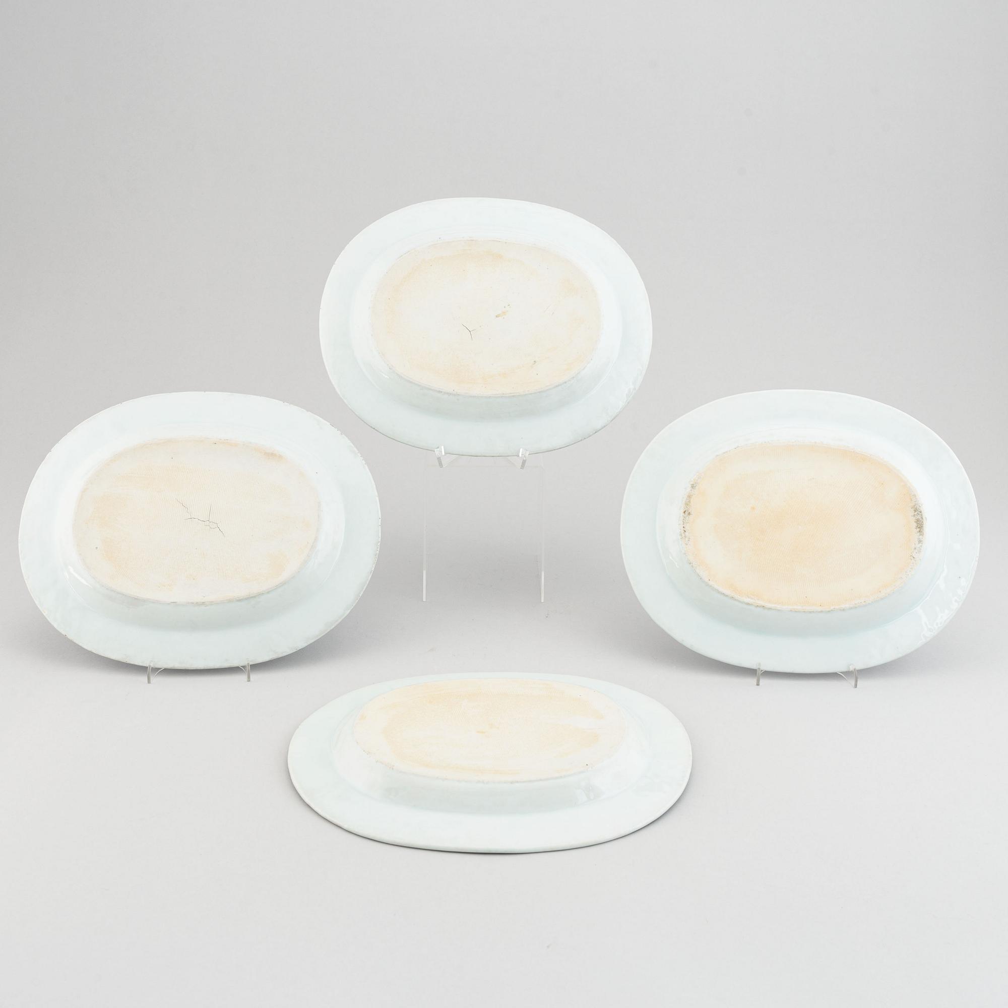 Four blue and white serving dishes, Qing dynasty, Qianlong (1736-95).