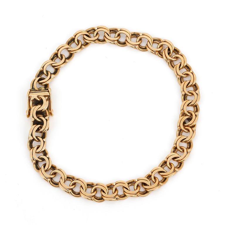 ARMBAND, 18K guld, otydlig namnstämpel, 1963. Vikt ca 14g.