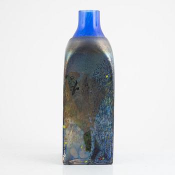 Bertil Vallien, a flask-shaped glass vase, Kosta Boda Atelier, Sweden.