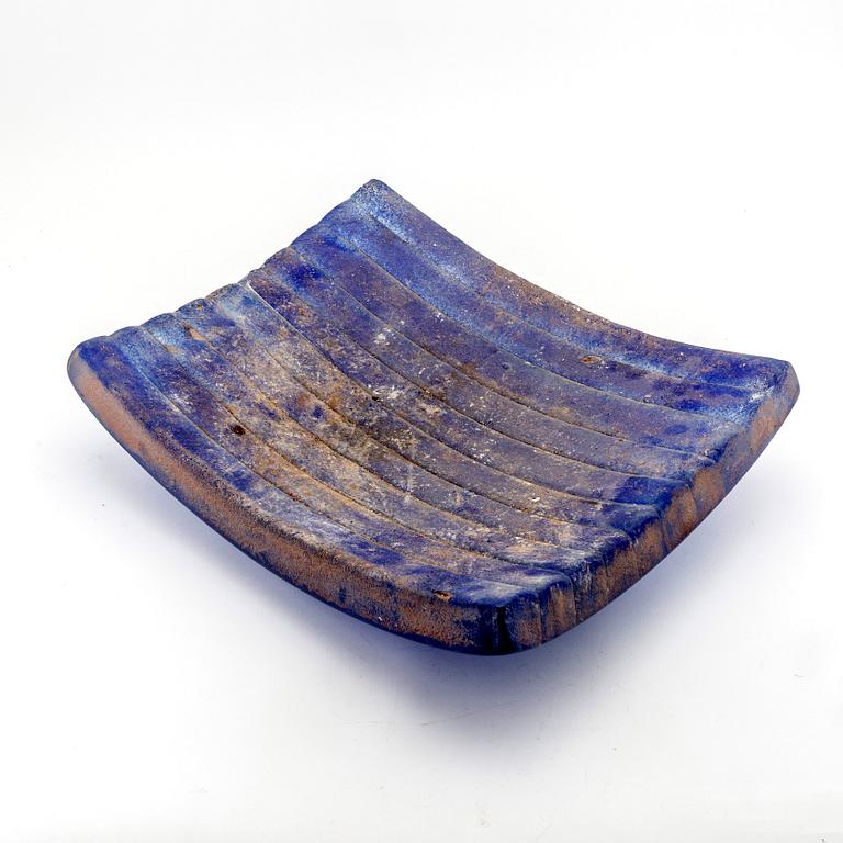 A Paula Barton signed and dated glass plate.