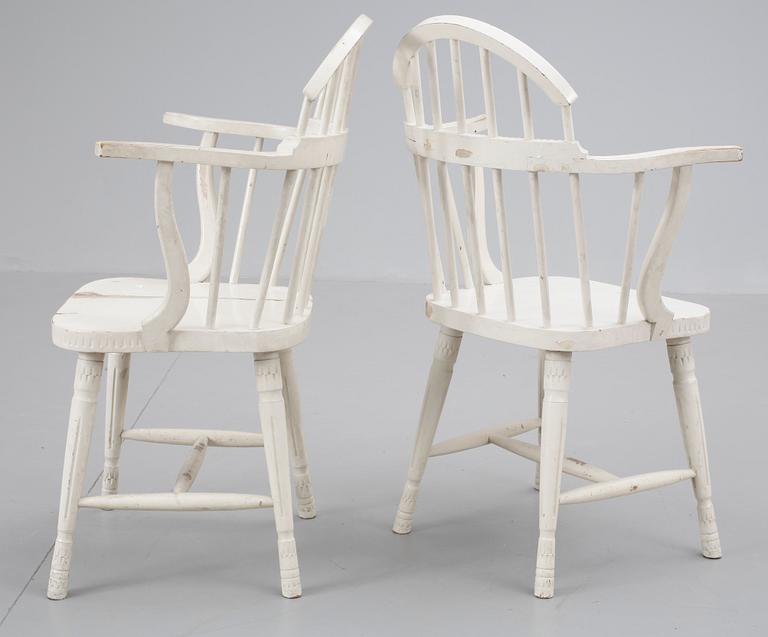 KARMSTOLAR, ett par, sent 1800-tal.