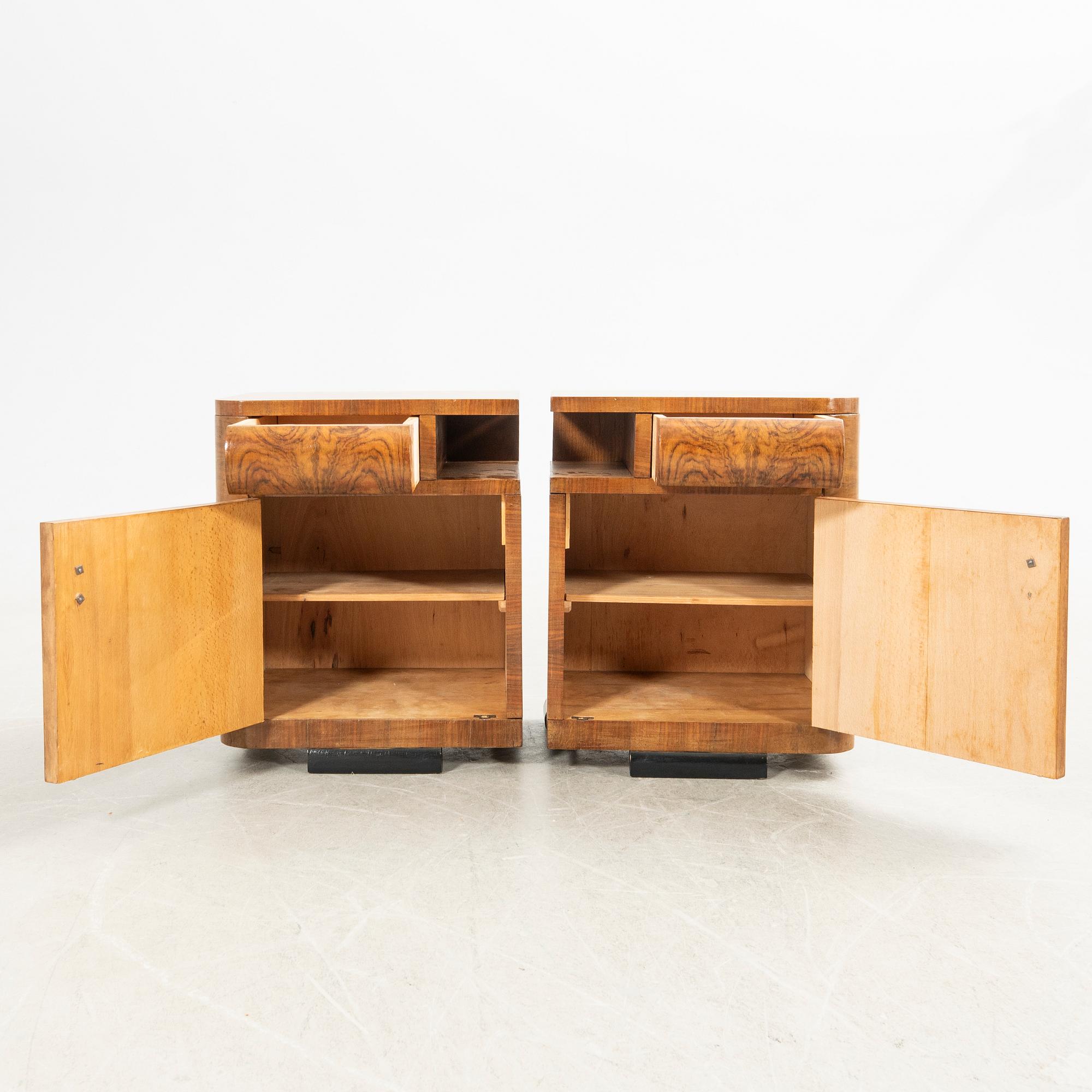 Nightstands, a pair, first half of the 20th century.