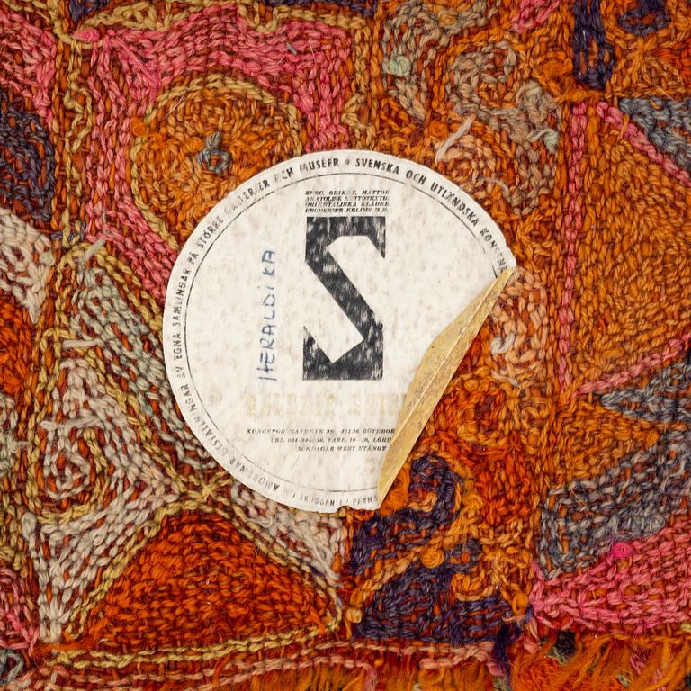 A semi-antique textile with embroideries, nomads, Iraq, c. 245 x 170 cm.