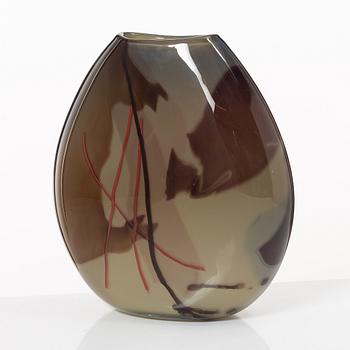 Jan-Erik Ritzman, a vase, glass, unique, Transjö, 1988.
