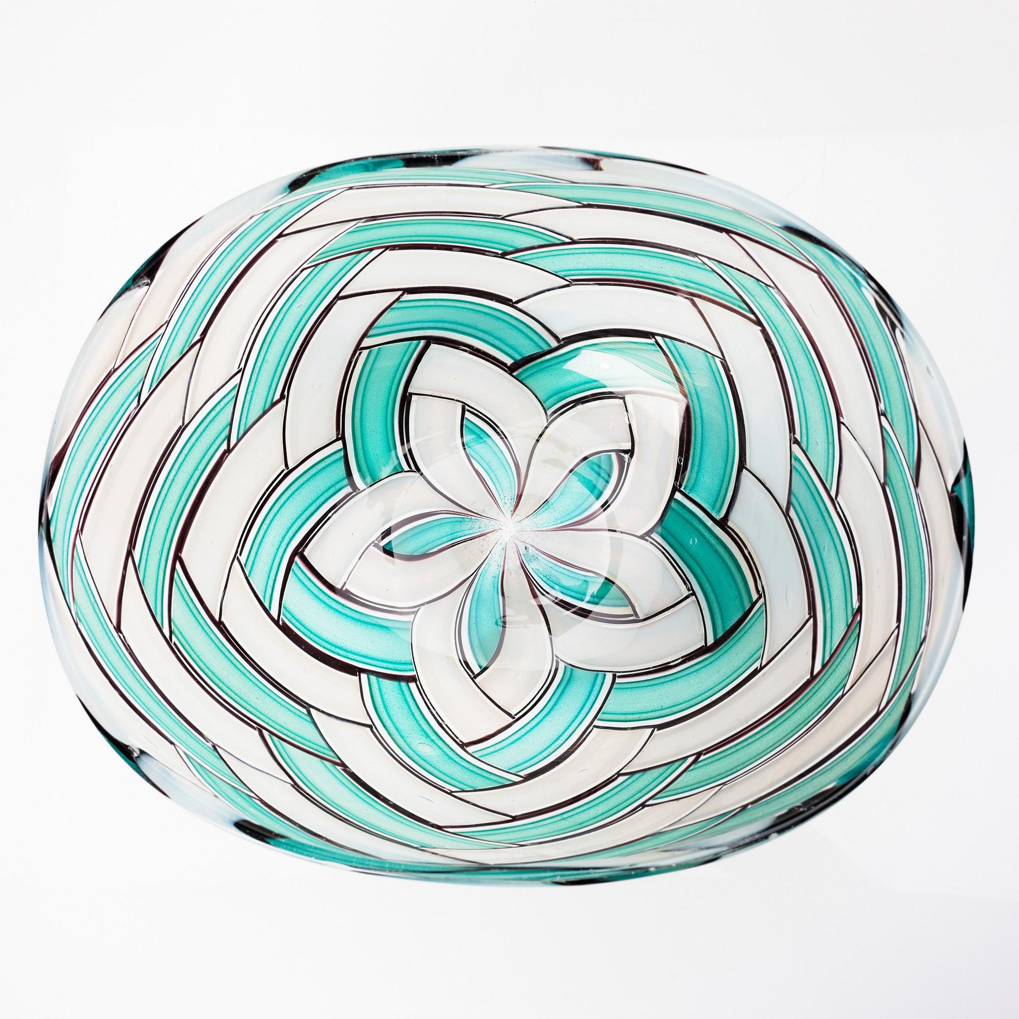Ercole Barovier, a green 'A Spina' bowl, Barovier & Toso, Murano, Italy 1950-60s.