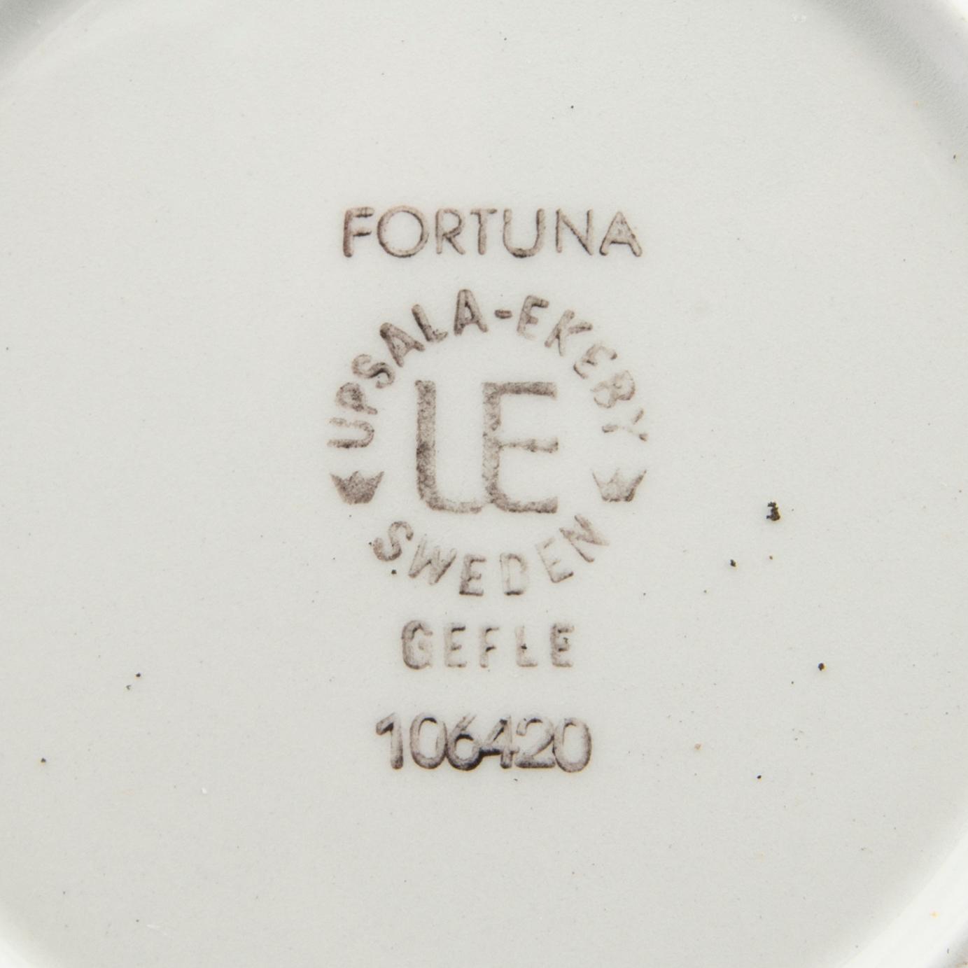 Arthur Percy, tekoppar 3 st "Fortuna" Uppsala Ekeby 1950/60-tal.