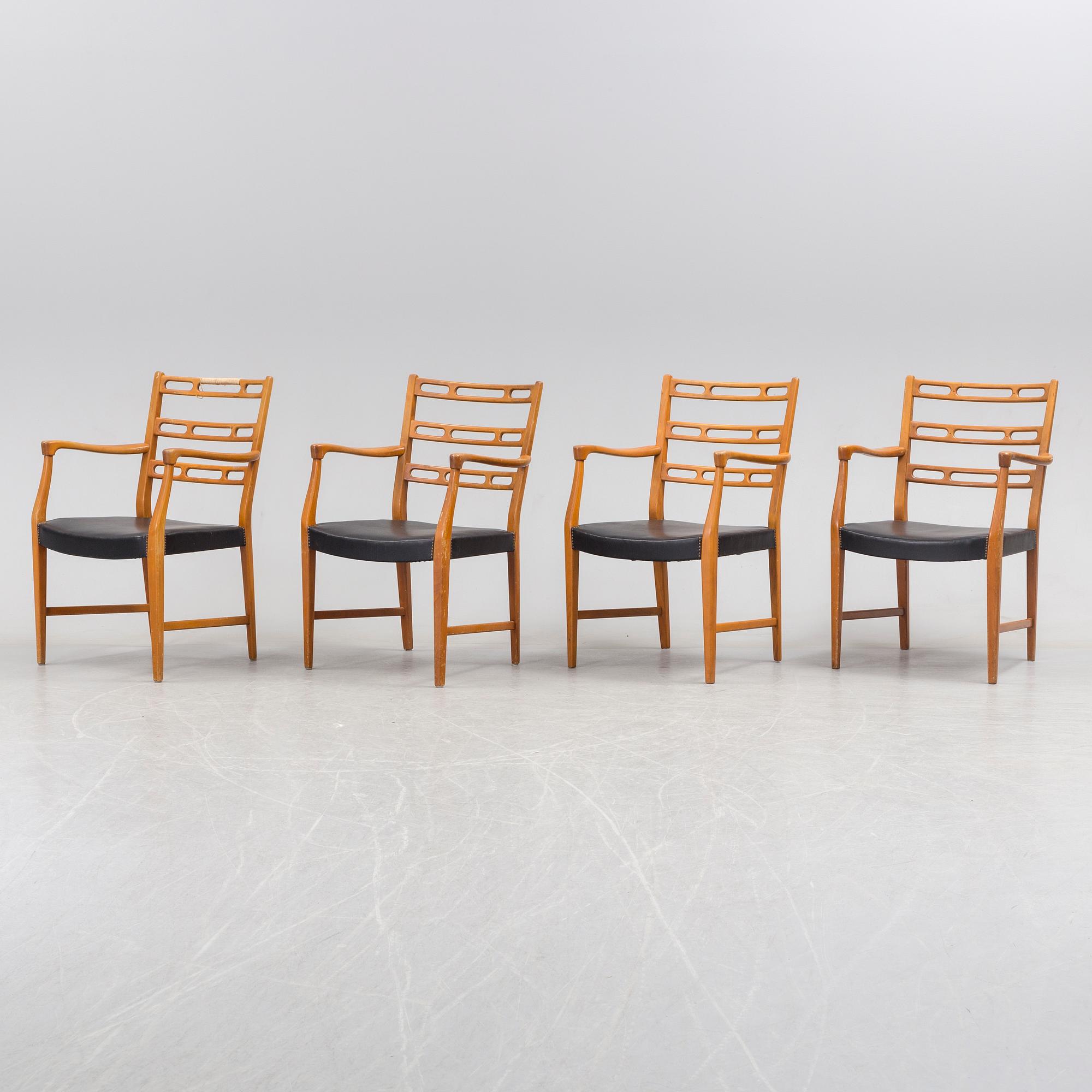 Four second half of the 20th century chairs.