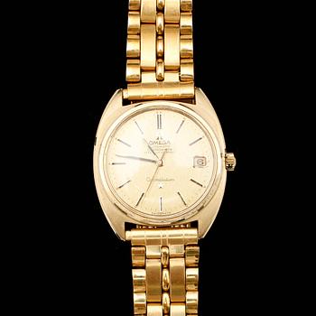 HERRARMBANDSUR, guld på stål, Omega, Automatic Chronometer, Constellation.