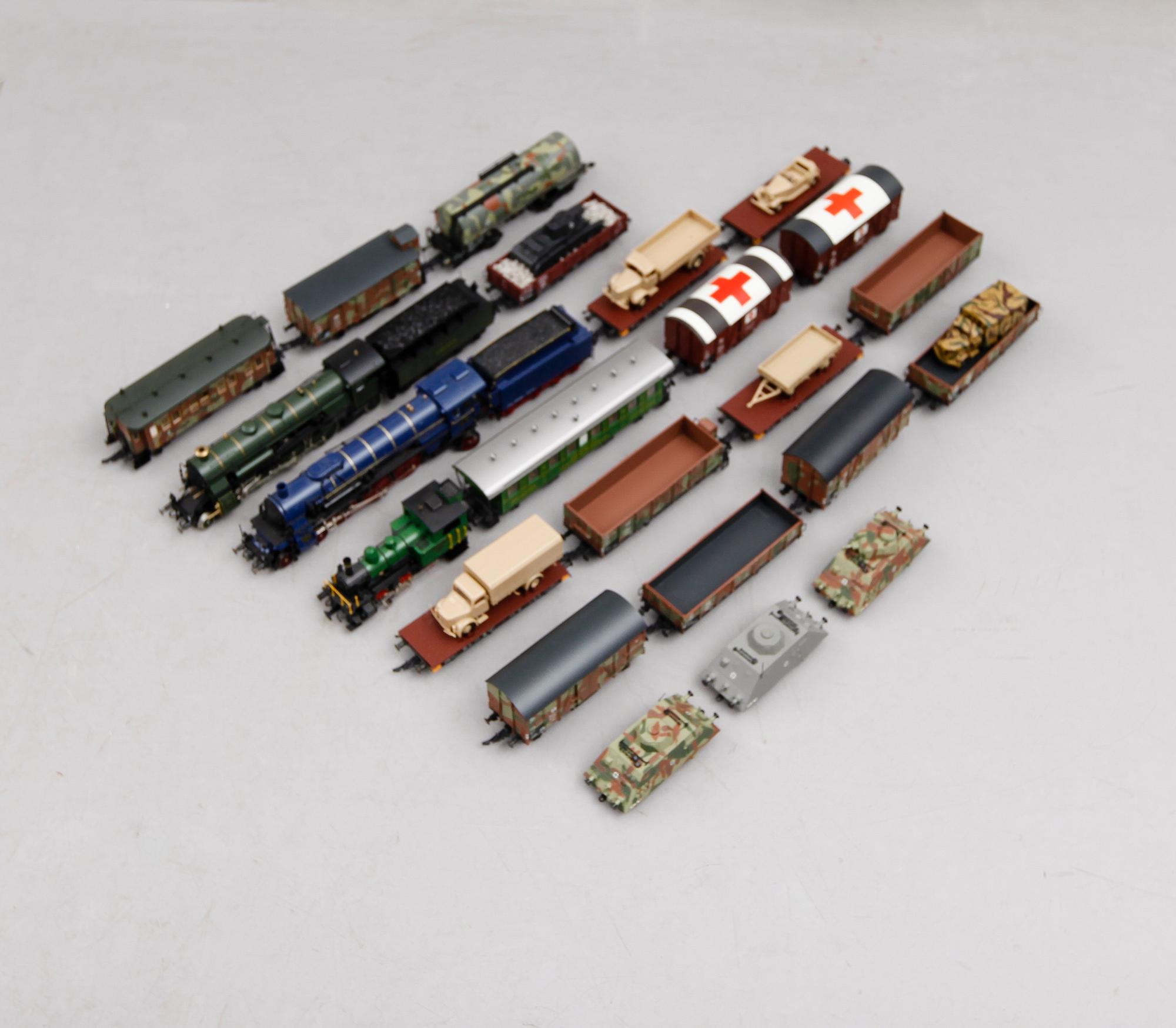 SAMLING MODELLTÅGSDELAR, 23 delar, Liliput, Österrike.