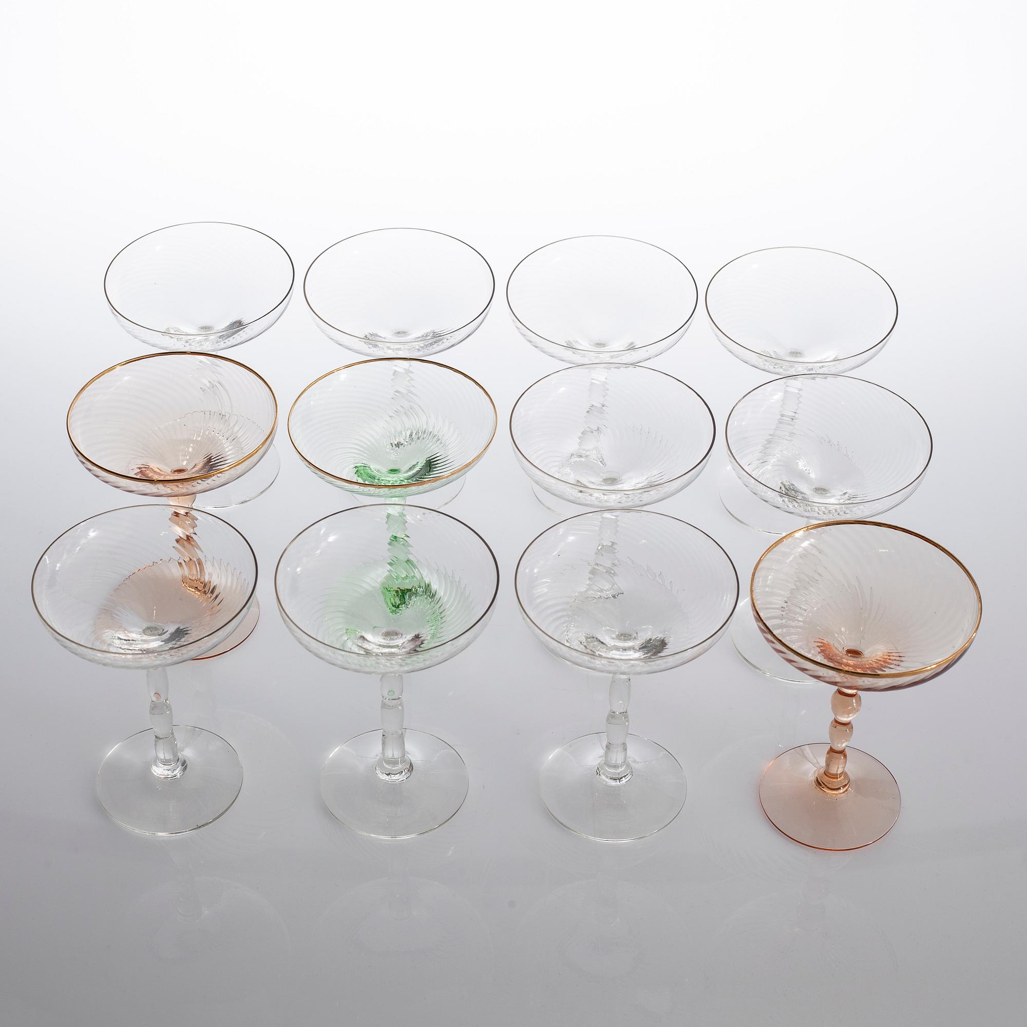 12 simlar champagne bowls  from the 20th century.